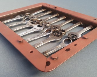 Wrenches and nut decorative panel.  Handmade in Sacramento, ca
