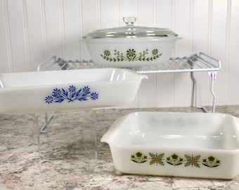 Vintage Fire-King & Glasbake Casserole Dishes: Opaque Glass Ovenware