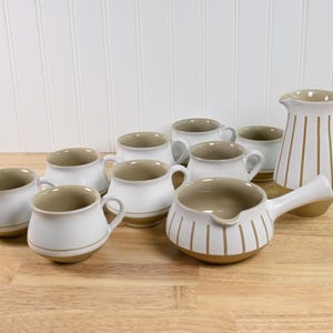 Mid-Century Denby England Stoneware Pottery 10 Piece Set - Gourmet Pattern