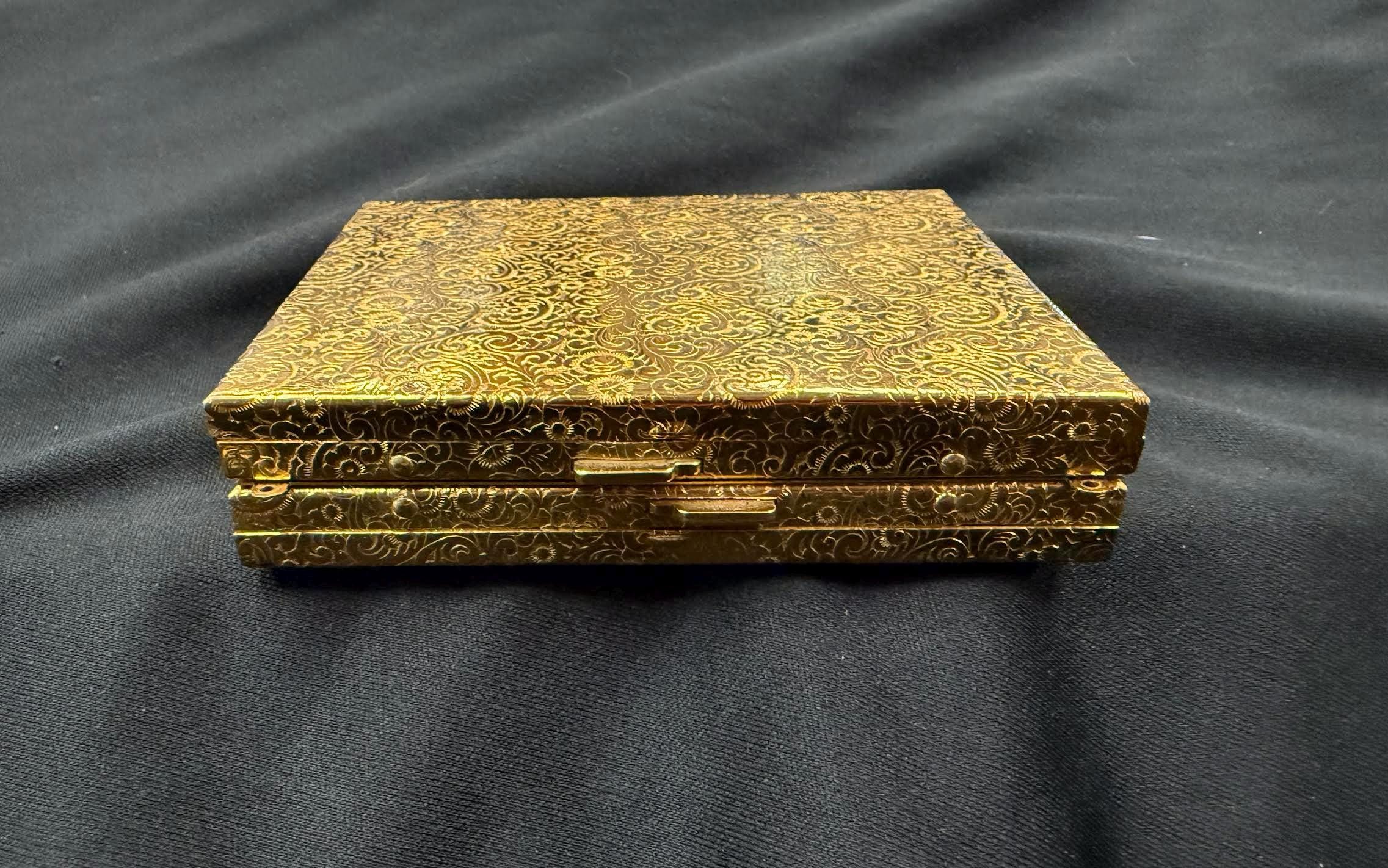 1940's cigarette holder Art Deco 1940s/50s Makeup Compact, Cigarette Holder Gold