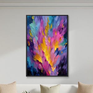 Vibrant Abstract Oil Painting on Canvas,Bold Colorful 3D Textured Wall Art,Modern Luxury Home Decor, Custom Painting, Living Room Wall Decor