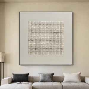 Abstract Beige 3D Texture Painting on Canvas Large Minimalist Wall Art Original Creamy White Painting Modern Textured Art Neutral Wall Decor