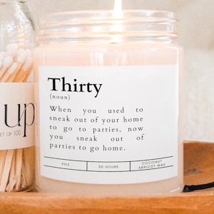Funny 30th birthday candle, 30th birthday gift, funny candle, thirty, Flirty & Thriving