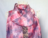 Blau und rosa Schal, langen Seidenschal, handbemalt Schal, indigo, Seide Schal, Rubin langer Schal, Himbeere Schal, navy blau Seide Schal,-S472