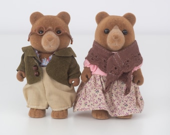 Sylvanian Families Marmalade Bear Grandparents, Figures, Teardrop,Calico Critters,Vintage