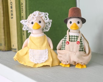 Sylvanian Families Puddleford Duck Figures, Mother, Father, Vintage, Calico Critters