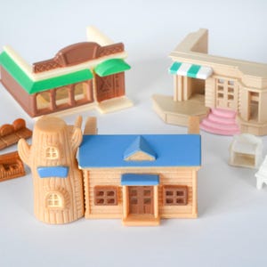 Lojas de casas de bonecas em miniatura - Sylvanian, biblioteca, berçário, loja de brinquedos, Calico Critters