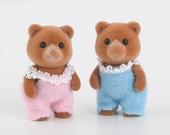 Sylvanian Families Marmalade Bear baby Twins, Figure, Teardrop, Brown, Calico Critters