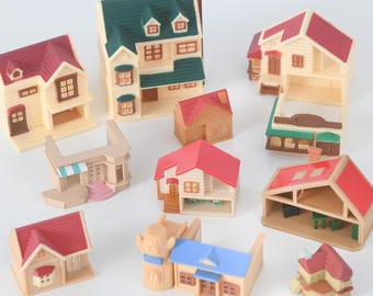 Miniature Dolls House - Sylvanian, toy shop, shop, school, cottage, vintage, Calico Critters