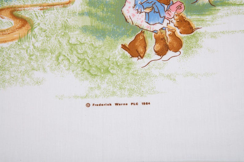 Beatrix Potter Fabric - Vintage, Cotton, Peter Rabbit, School, Samuel ...