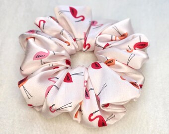 Flamingo Satin Oversized Scrunchies | Large Scrunchies | Holiday Accessories