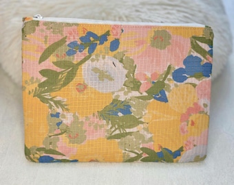 Handmade Lightweight Layered Pouch | Sheer Cotton Zip Pouch | Makeup and Travel Pouch | Limited Edition