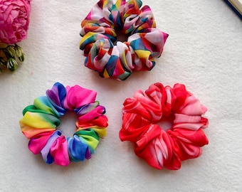 Vibrant Georgette Scrunchie: Colorful Hair Accessory
