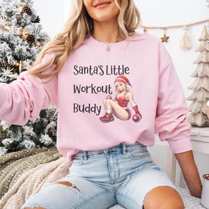 Christmas Workout Sweatshirt Gym Sweater Holiday Fitness Apparel Perfect Gift for Her Fitness Christmas Gift Idea Family Outfit Cozy Winter