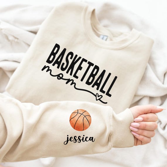 Basketball Mom Sweatshirt, Personalized Crewneck, Custom Basketball Gift For Mom, Sport Team Apparel, Fan Clothing, Plus Size Hoodie