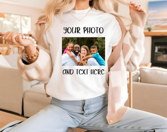Custom Photo Shirt with Your Text, Personalized Picture T-Shirt, Perfect for Mother's Day, Custom Graphic Tee, Custom Logo Shirt, Photo Tee