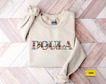 Felpa personalizzata per doula, girocollo personalizzato per ostetrica, regalo per il travaglio e il parto, felpa di ringraziamento per infermiere e operatrici del parto, regalo per il personale del reparto di ostetricia e ginecologia