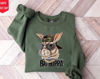 Große Poppa Ostern Sweatshirt, Hip Hop Bunny Dad Shirt, lustiges Geschenk für Ostern