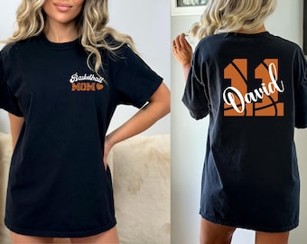 T-shirt de basket-ball pour maman - T-shirt personnalisé avec nom et numéro le jour du match