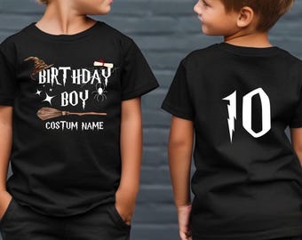 Custom Wizard Birthday Shirt, Personalized Kids Tee