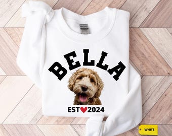 Haustier Foto Sweatshirt: Benutzerdefinierte Hunde oder Katzen Gesicht - Weich Rundhalsausschnitt