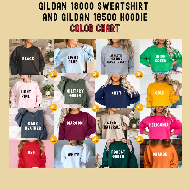 a collage of different colored sweatshirts with the words gilan 1800 sweatshi