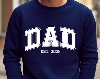 Papa EST 2025 T-Shirt, neue Vaterschaft Geschenk