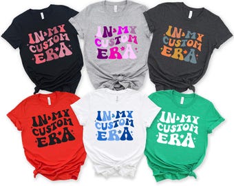 Camiseta Era personalizada, estilo retro, texto personalizado (Mamá, Gigi, cualquier nombre)