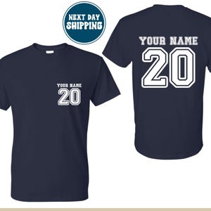Personalized Sports T-Shirt: Custom Name and Number Team Tee