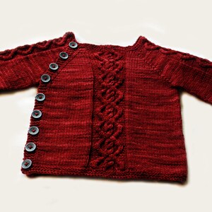Babyhug Knitted Full Sleeves Sweater With Cable Knit Design - Red