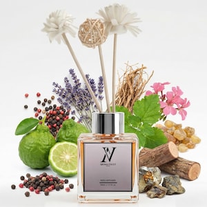 Sauvage Inspired Reed Diffuser - Luxury Aromatic Woody Home Fragrance, Bergamot Lavender Cedar Scent, Long Lasting Room Diffuser