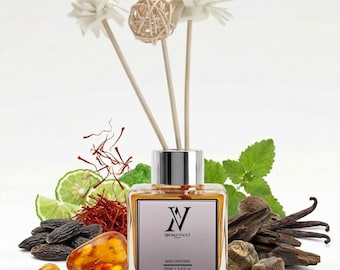 Ombre Nomade Inspired Reed Diffuser - Long Lasting Woody Amber Scent | Elegant Room Diffuser