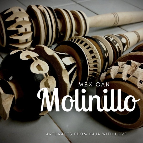 Mexicaanse Molinillo - Houten garde voor warme chocolademelk en dranken van Baja With Love