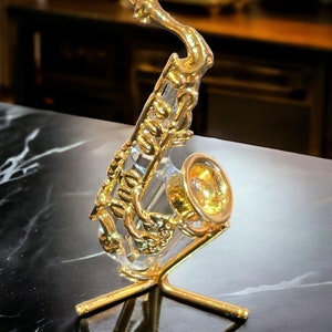 Vintage Swarovski Crystal Memories Saxophone Figurine - Rare Collectible with Gold-Plated Details