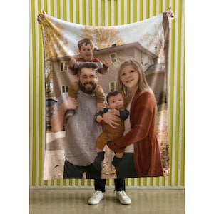 Personalized Photo Blanket, Custom Photo Blanket Collage,, Memorial Blanket, Couples Gift, Picture Blanket With Text, Anniversary Gift,
