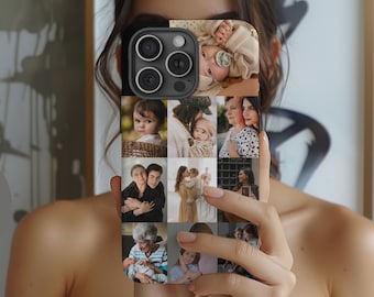 Personalized Custom Picture Collage Phone Case for iPhone 16, 15,14,13, Custom Phone Case with Photo Phone 16 Pro Max, Customizable Gift
