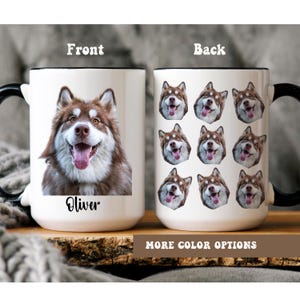 Custom Pet Mug with Photo & Name, Personalized Dog or Cat Gift, Pet Lover Coffee Cup, Dog Mom Gift Custom Pet Face Cup, Family Pet Coffee