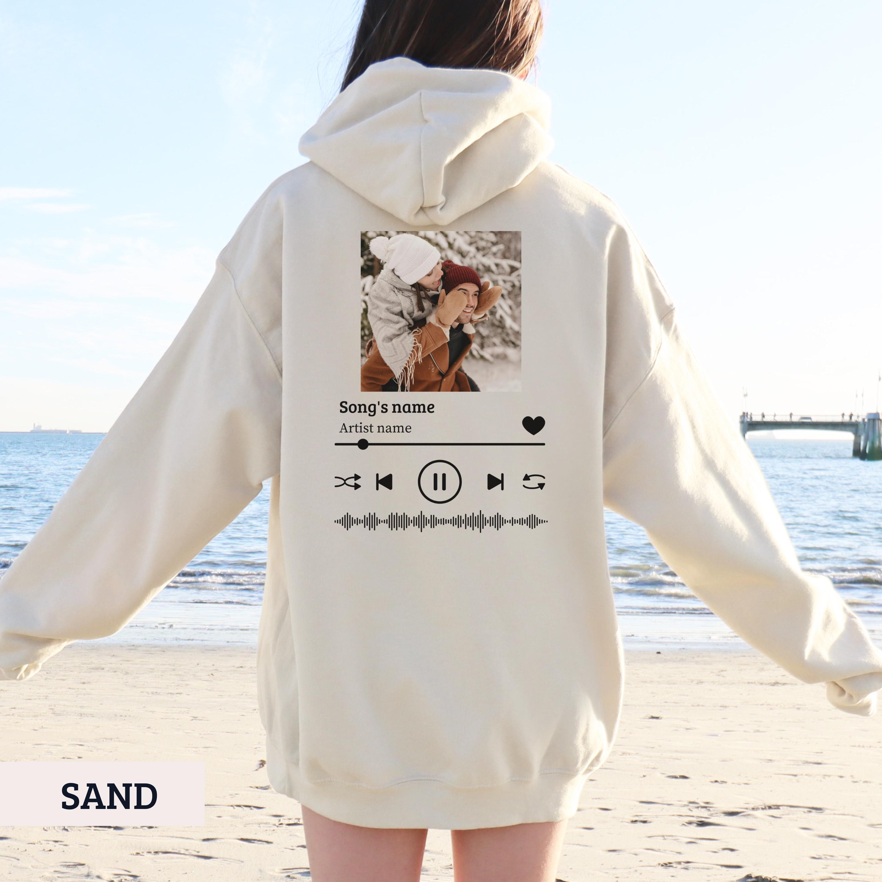 Couple Hoodies Custom Embroidered Pattern Audio Track Hoodie
