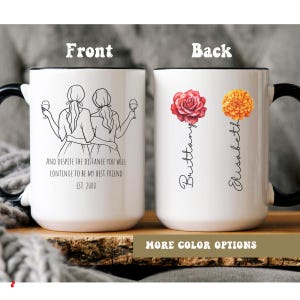 Personalized Long Distance Friendship, Custom Best Friend Mug Gift, Sister Mug Gift, Best Friend Coffee Mug, Friendship Gifts, Bestie Gifts
