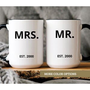 Personalized Mr & Mrs Coffee Mugs, Anniversary Gift, Anniversary Mr and Mrs Mugs, Engagement Gift,Couple Coffee Mug Set, Custom Mr Mrs mug