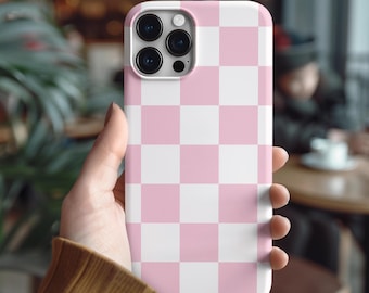 BOHO Case Neutral Phone Cover Phone 16 15 14 13 Pro Max, Boho Aesthetic Phone Case, Checkered Phone case, Retro Aesthetic Phone Case