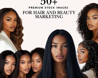 May include: A collection of five women with different hairstyles, showcasing various hair textures and styles. The women are looking directly at the camera with a confident expression. The image is a great representation of diversity in hair and beauty.