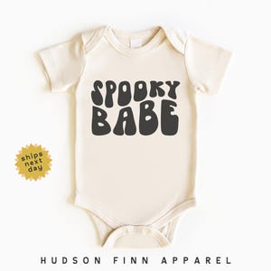 Spooky Babe Baby Onesie®, Cute Halloween Baby Bodysuit, Fall Girls Baby Outfit, Natural Newborn Infant, Cute Spooky Ghost Onesie®