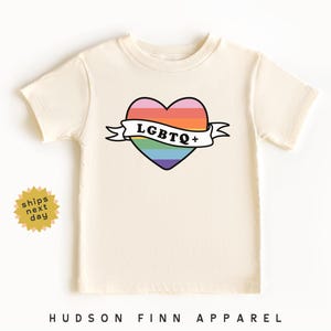 LGBTQ Heart Kids Shirt, Pride Heart Shirt, Rainbow Toddler Tee, Pride Month T-Shirt, Gift for LGBTQ Community, Inclusive Outfit, Gay Lesbian