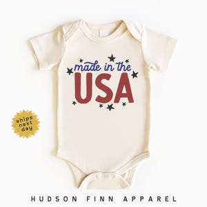 Kids 4th of July Baby Onesie®, Made in the USA Baby Bodysuit, First Fourth of July, Infant, Newborn, Patriotic Baby, Independence Day Party