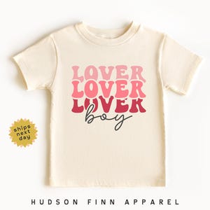Boys Valentine's Day Shirt, Lover Boy Toddler Tee, Retro Pink & Red Kids T-Shirt, Cute Boys Valentines Day Outfit, Cute Toddler Boy Shirt