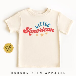 Little American Kids Shirt, Cute 4th of July Toddler Tee for Girls or Boys, Independence Day Shirt, Retro Patriotic Kids Tee, USA Toddler