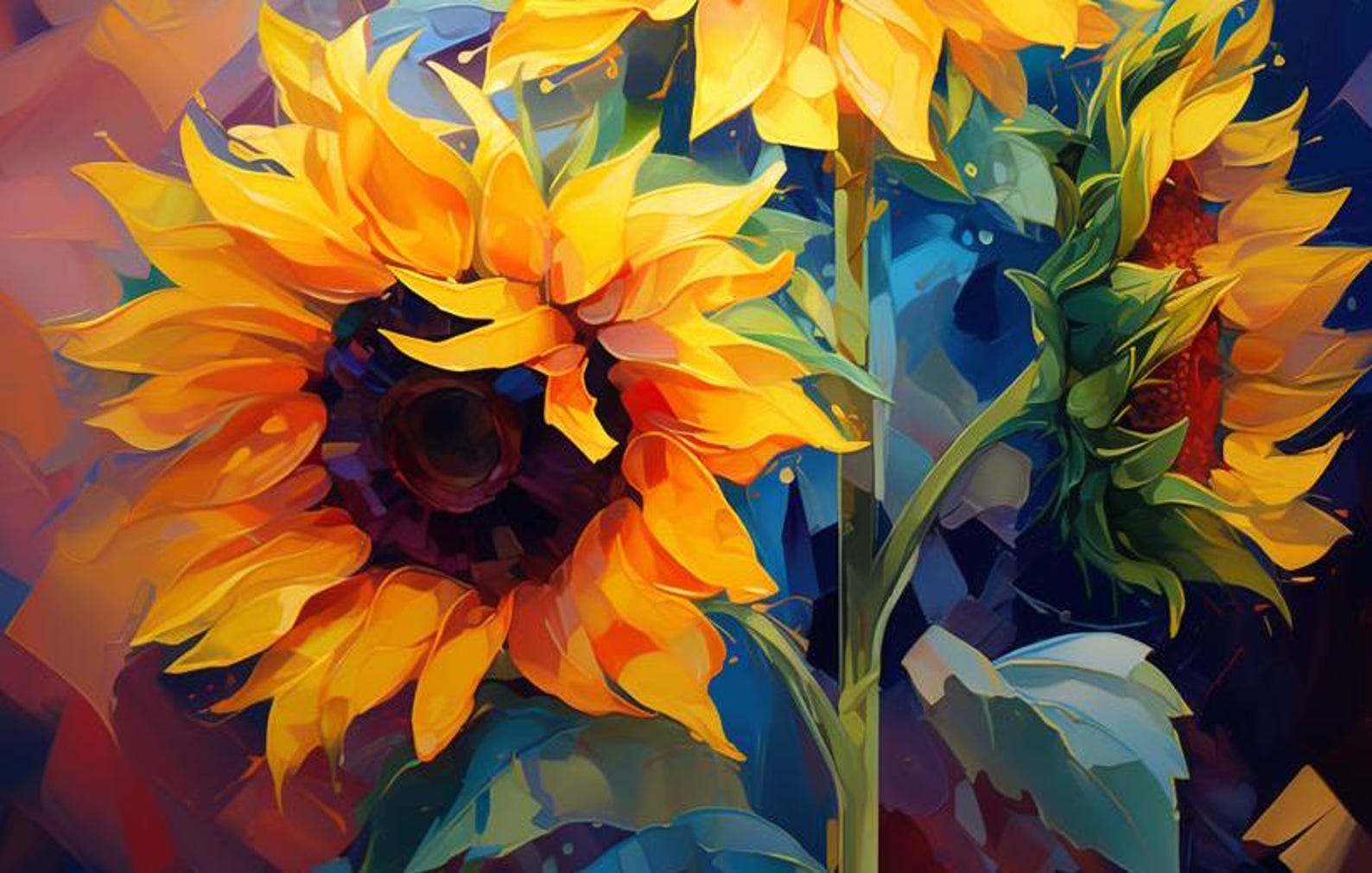 Sunflower Colour Art: Vibrant Expressions of Nature's Golden Bloom