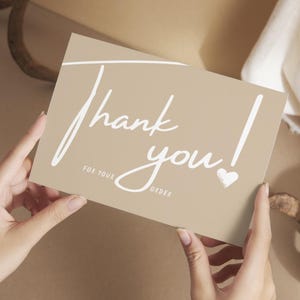 Tarjeta de agradecimiento, plantilla de Canva, editable, pequeña empresa, tarjeta de felicitación, minimalista, tarjeta para cualquier ocasión, única, personalizada, digital