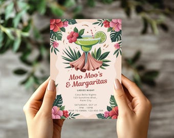 Moo Moos & Margs Invitation: Pajama Party, Ladies Night (Digital)